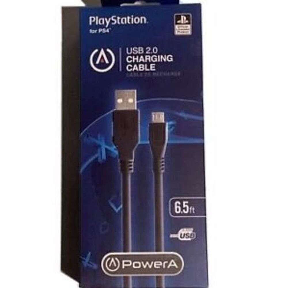 PowerA USB 2.0 Charging Cable for PlayStation 4 - 6.5 ft